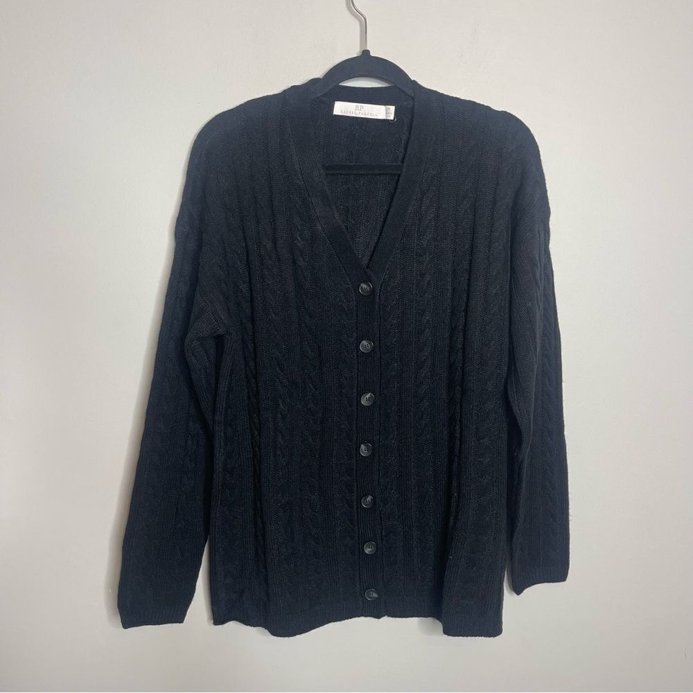Rachel Parcell Black  classic oversized black sweater cardigan NWOT XS